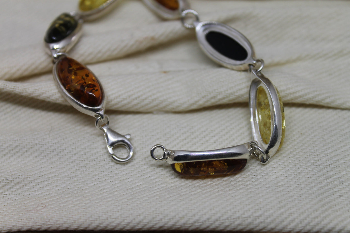 Tri-colored Natural Amber Bracelet