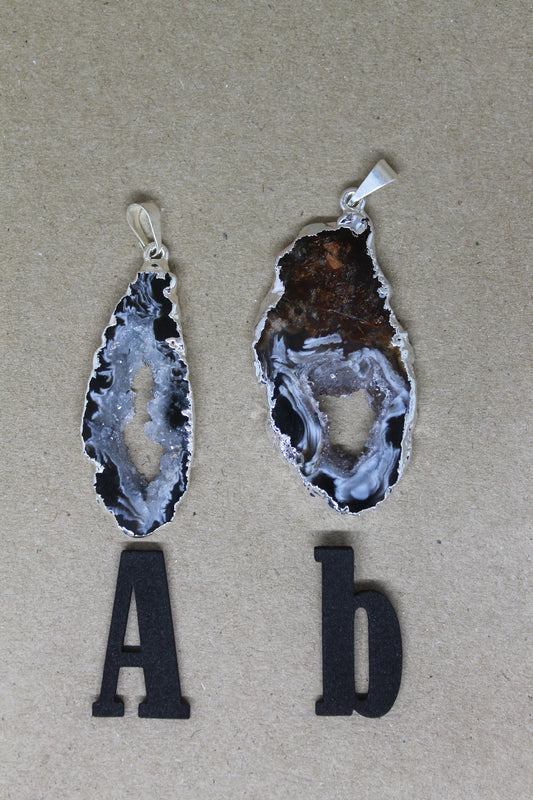 Agate Druzy Slice Pendant