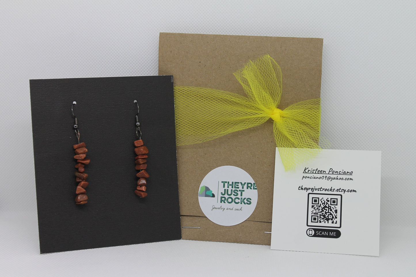 Goldstone and Sterling Silver Earrings