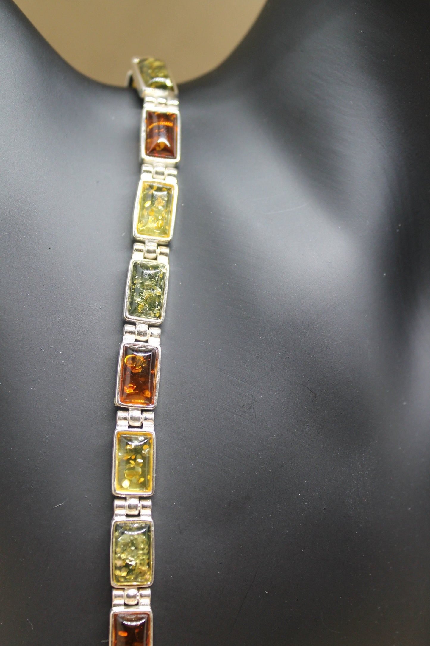 Tri-colored Natural Amber Bracelet