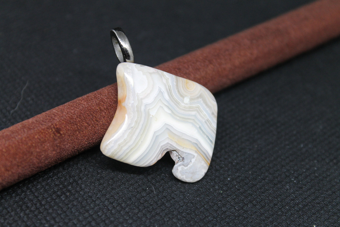 White Lace Agate Pendant