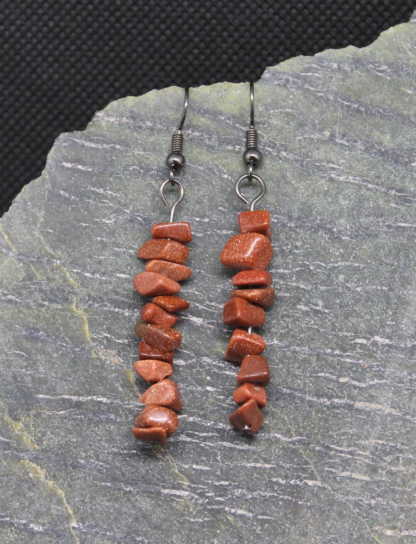 Goldstone and Sterling Silver Earrings