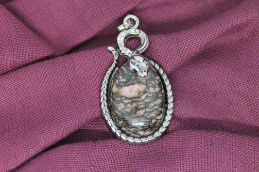 Snakes and Rhodonite Pendant