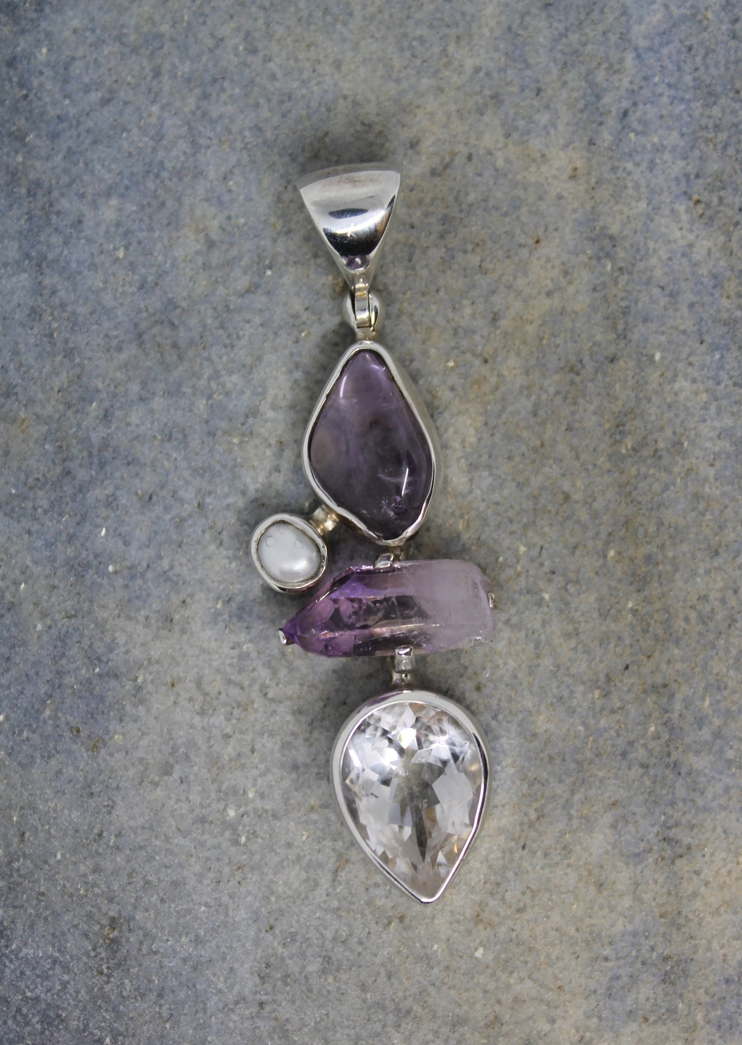 Purple Pendant with Mixed Stones