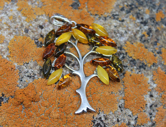 4 Colors Natural Amber Tree of Life