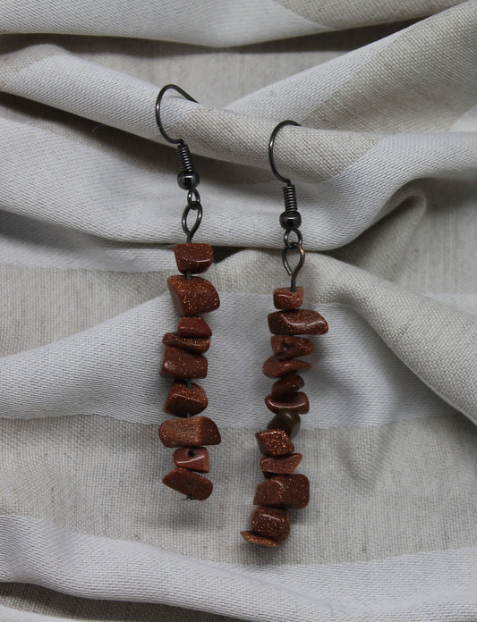 Goldstone and Sterling Silver Earrings