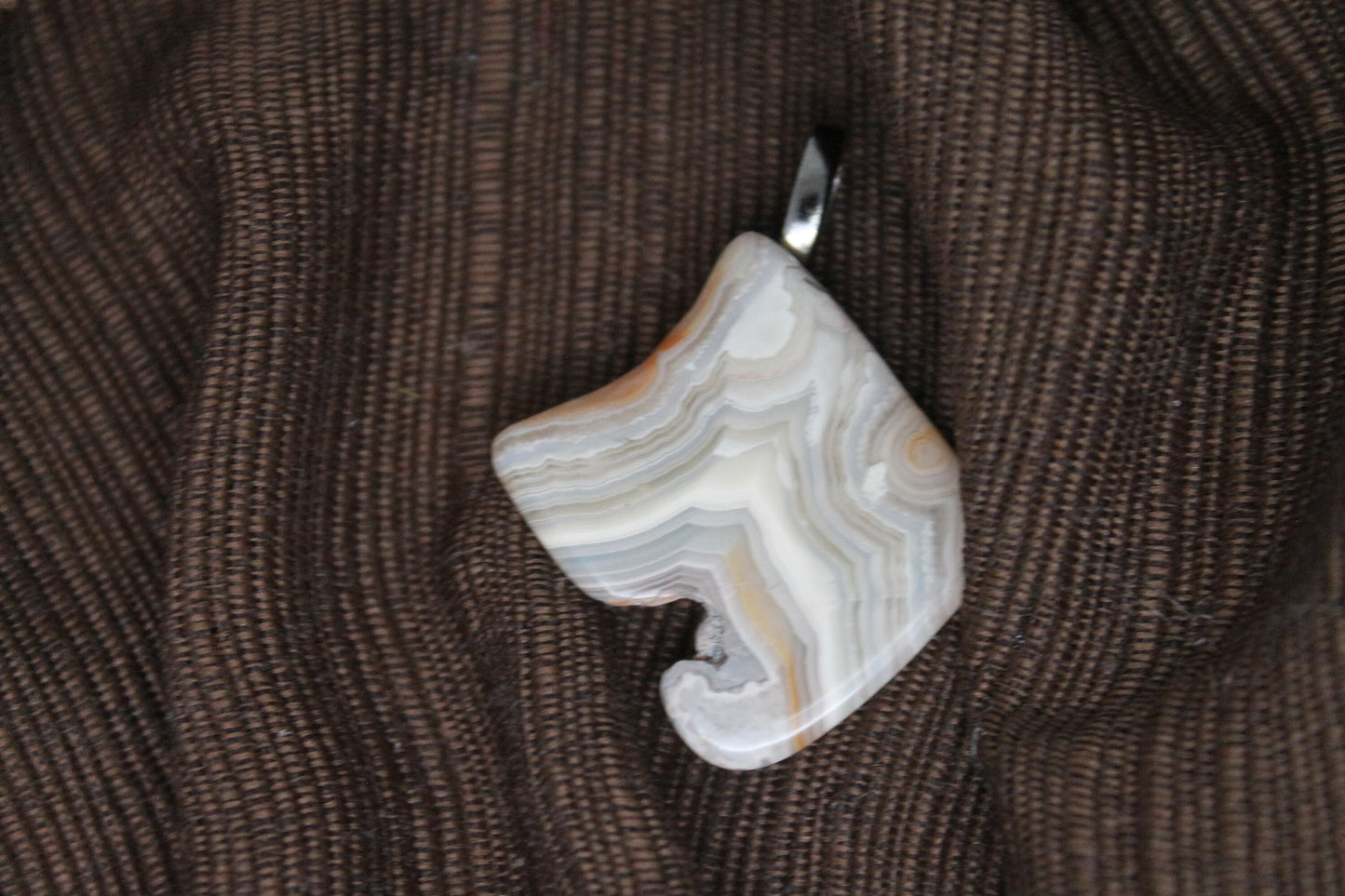 White Lace Agate Pendant