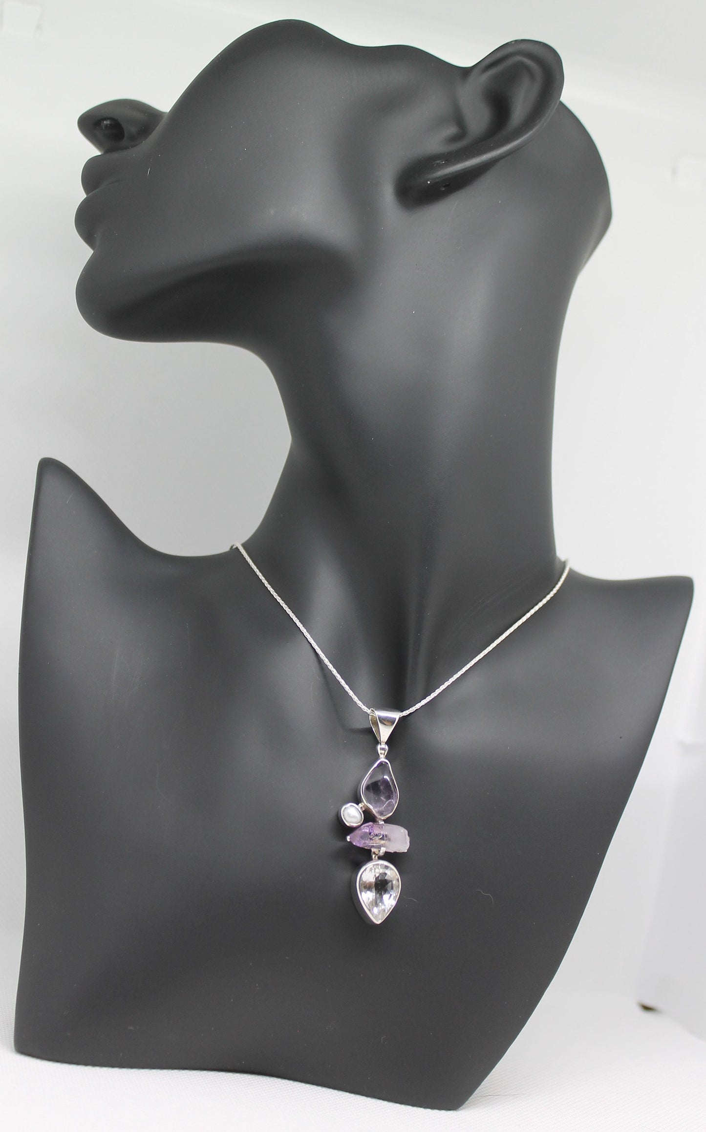 Purple Pendant with Mixed Stones