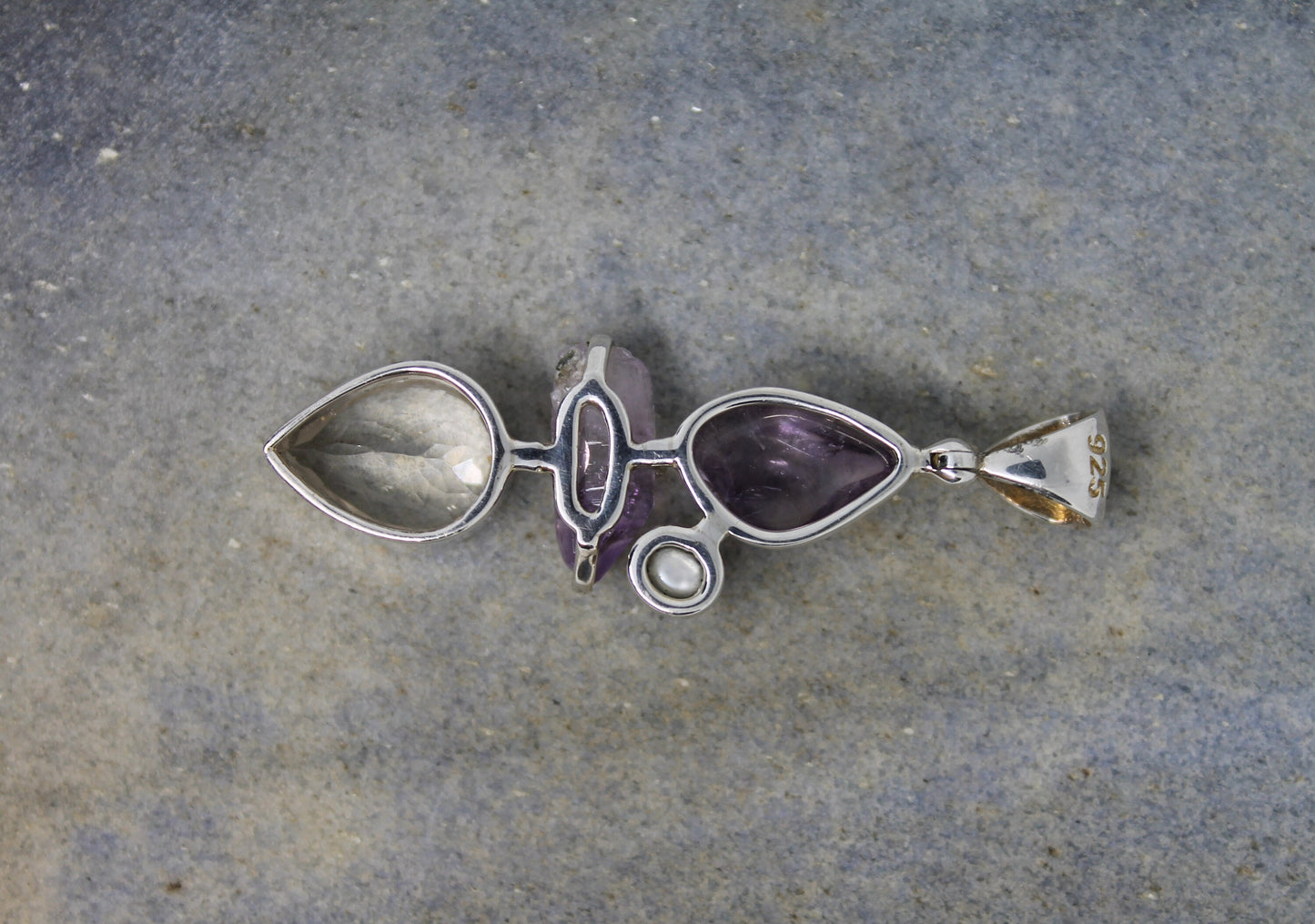 Purple Pendant with Mixed Stones