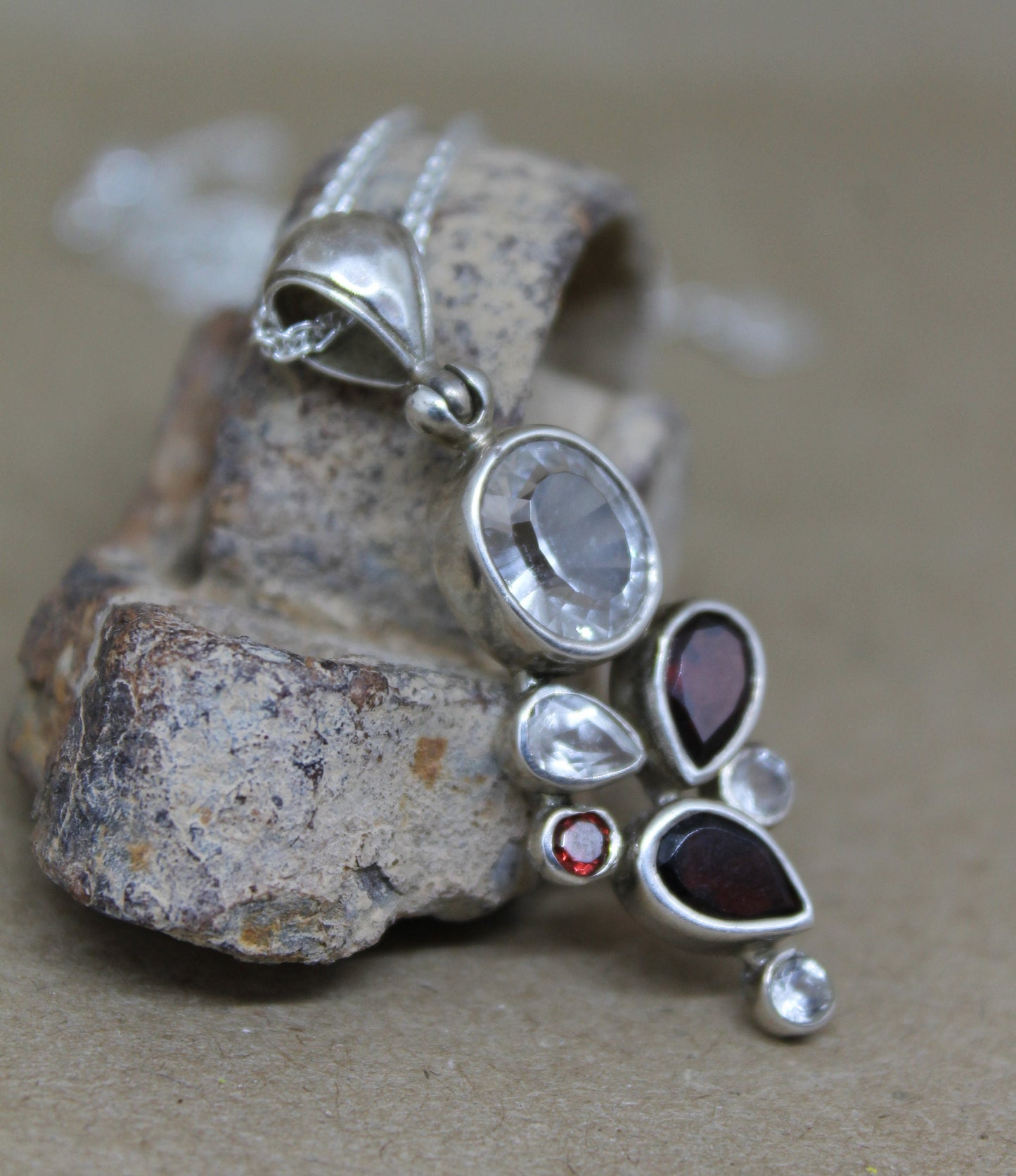 Garnet & Quartz Pendant