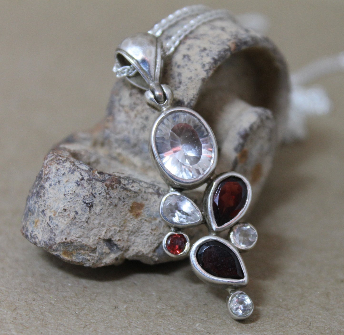 Garnet & Quartz Pendant