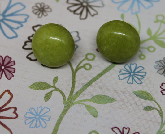 Lemon Chrysoprase Stud Earrings