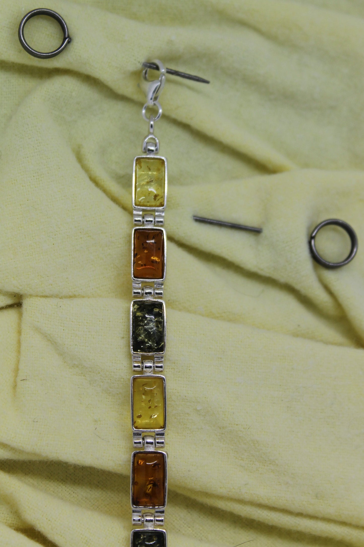 Tri-colored Natural Amber Bracelet