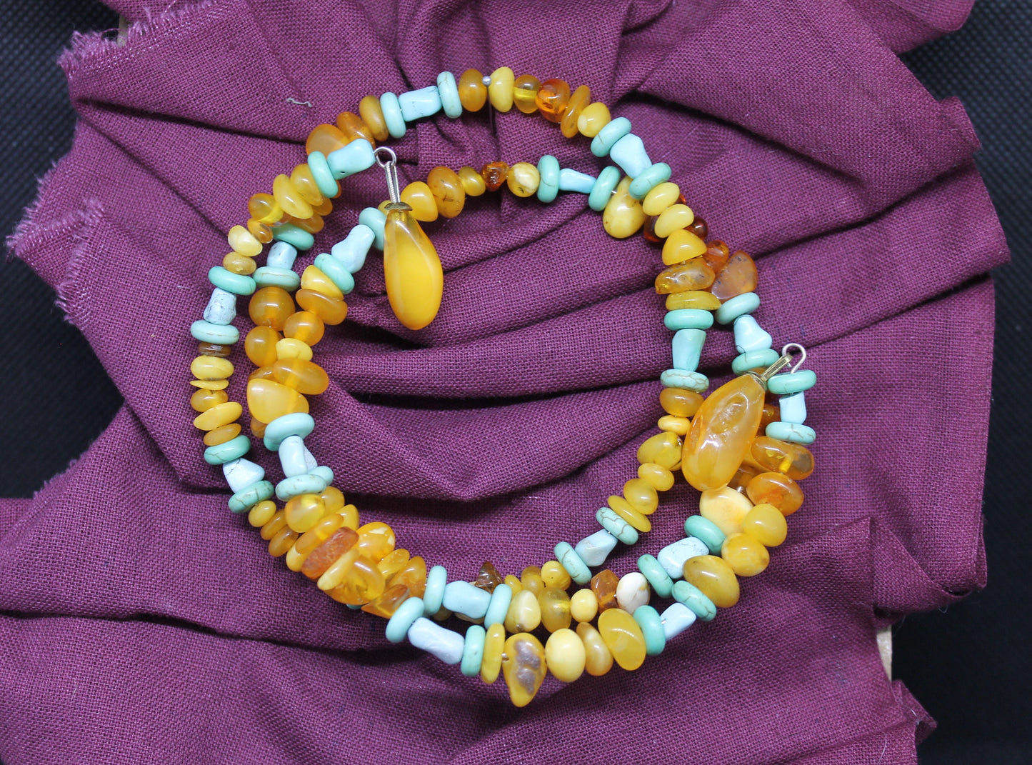 Amber and Turquoise Necklace